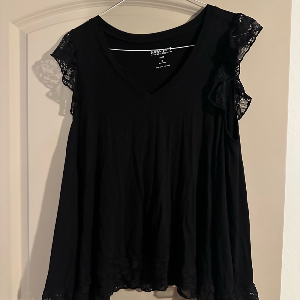 Torrid size 2 black lace shirt